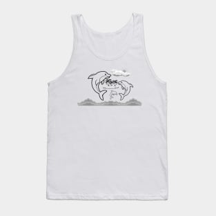 Dolphin in summer euphoria - transparent. Tank Top